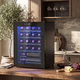 HOMCOM Kleiner Weinkühlschrank, Mini-Kühlschrank für 20 Flaschen, 53 Liter Kapazität, mit Glastür – Produktabbildung 9