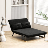 HOMCOM Schlafsofa 2er-Sofa Samtsofa, Schlaffunktion, inkl. 2 Kissen, Samtoptik, Schwarz – Produktabbildung 2