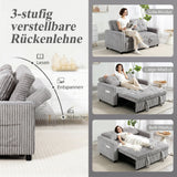 HOMCOM 2-Sitzer Sofabett, Cordbezug, zum Schlafsofa umwandelbar, 2 Kissen, Seitentaschen, 157 x 190 cm – Produktabbildung 5