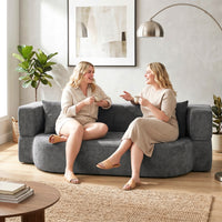 HOMCOM Schlafsofa, Bodensofa ohne Gestell mit dickem, hochdichtem Schaumstoff, breitem und tiefem Sitz – Produktabbildung 8