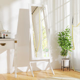 HOMCOM Standspiegel Ganzkörperspiegel Schminkspiegel Erhöhte Füße Pflegeleicht MDF Weiß 47 x 46 x 148 cm – Produktabbildung 8