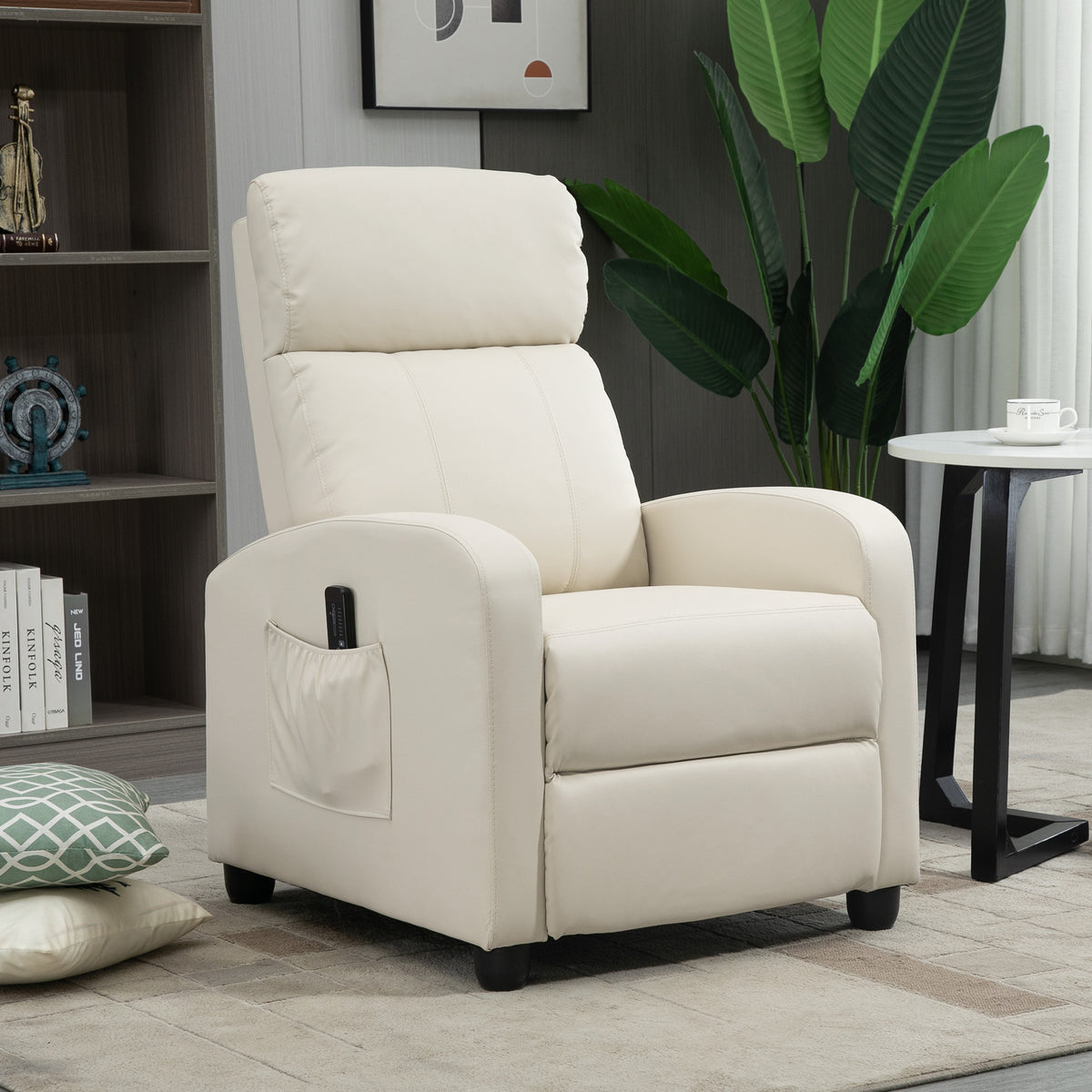 HOMCOM Relaxsessel Fernsehsessel mit Vibrationsmassage, Liegefunktion, 2 Massagepunkte, Fernbedienung – Produktabbildung 2