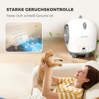 PawHut Selbstreinigende Katzentoilette mit App-Steuerung 80 L Geruchsbeseitigung für Mehrere Katzen – Produktabbildung 7