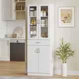 HOMCOM Küchenschrank Buffetschrank mit verstellbar Regal Schublade 2 Schrank Hochschrank mit Glastür 60 – Produktabbildung 10
