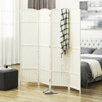 HOMCOM 4-teiliger Raumtrenner, Faltbarer Sichtschutz, Sichtschutzwand für Wohnzimmer, Schlafzimmer – Produktabbildung 10