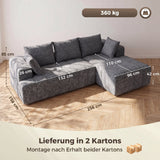 HOMCOM 3-Sitzer Ecksofa in L-Form mit Ottomane, wandelbares Chenille-Cloud-Schlafsofa mit – Produktabbildung 3