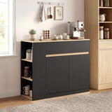 HOMCOM Sideboard, Buffet, großes Schrankfach, 3-stufiges Regal, Schublade, schwarz, 110 x 29,5 x 82cm – Produktabbildung 8