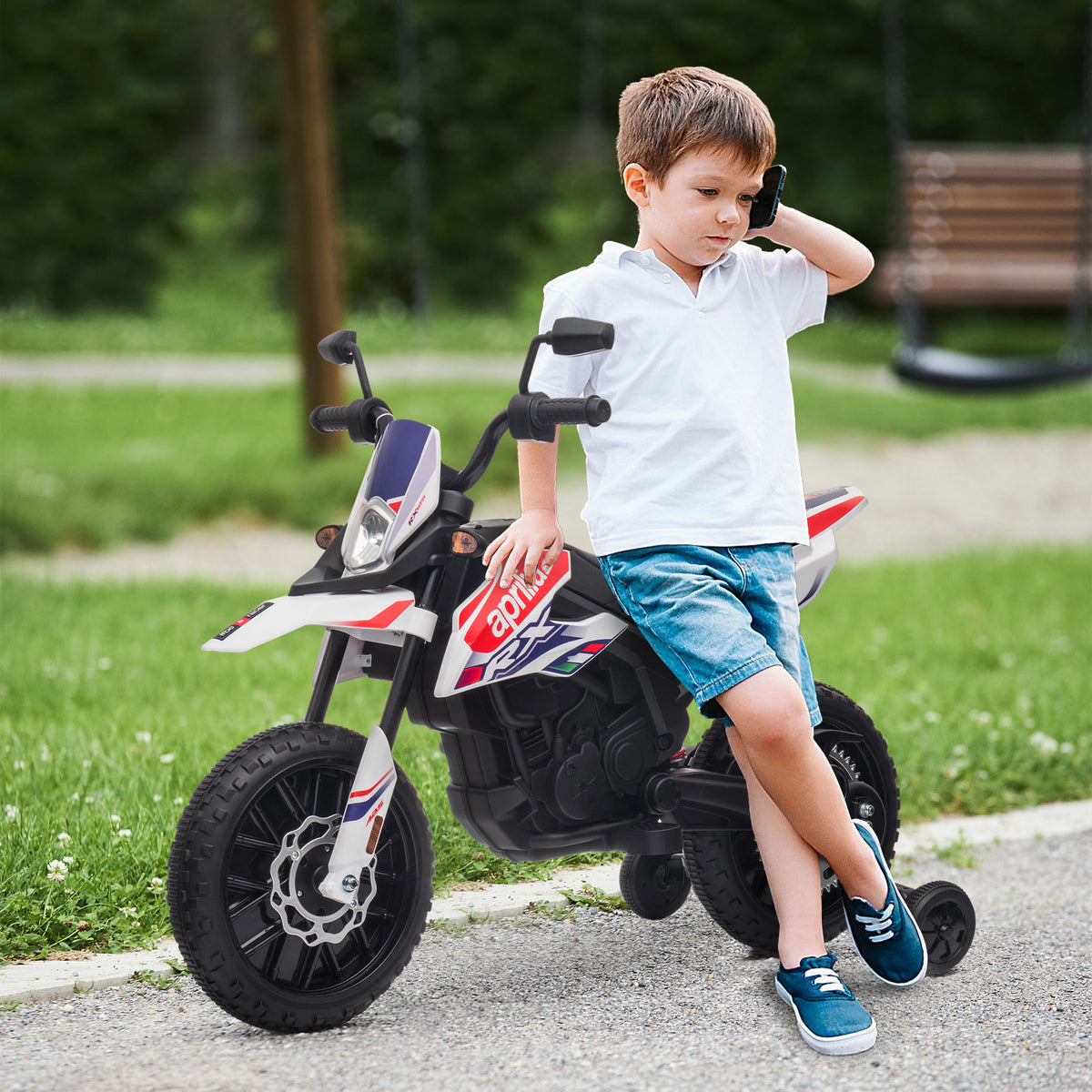 12V Kinder-Motorrad mit Stützrädern, LED-Lichtern, Musik, USB, Elektro-Motorrad für Jungen und Mädchen – Produktabbildung 2