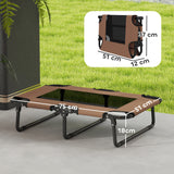 PawHut Erhöhtes Hundebett klappbar Haustierbett, Outdoor Hundeliege mit Netzdesign Kaffee Oxford 75 x 51 – Produktabbildung 3
