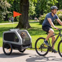 PawHut Faltbar Fahrradanhänger für Mittelgroße Hunde bis 20kg mit herunterklappbare Rampe Reflektoren – Produktabbildung 2
