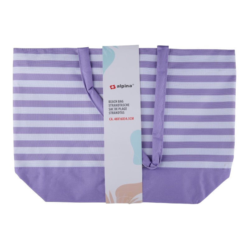 Alpina - Pruhovaná Strand- Tasche 49,3x16x34 cm (violett / weiß)