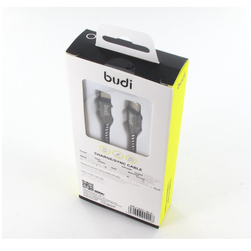 Budi - Kabel USB-C - USB-C 2,4A, 1 m (schwarz) – Produktabbildung 2