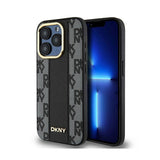 DKNY Leather Checkered Mono Pattern MagSafe - Hülle für iPhone 15 Pro (schwarz) – Produktabbildung 9