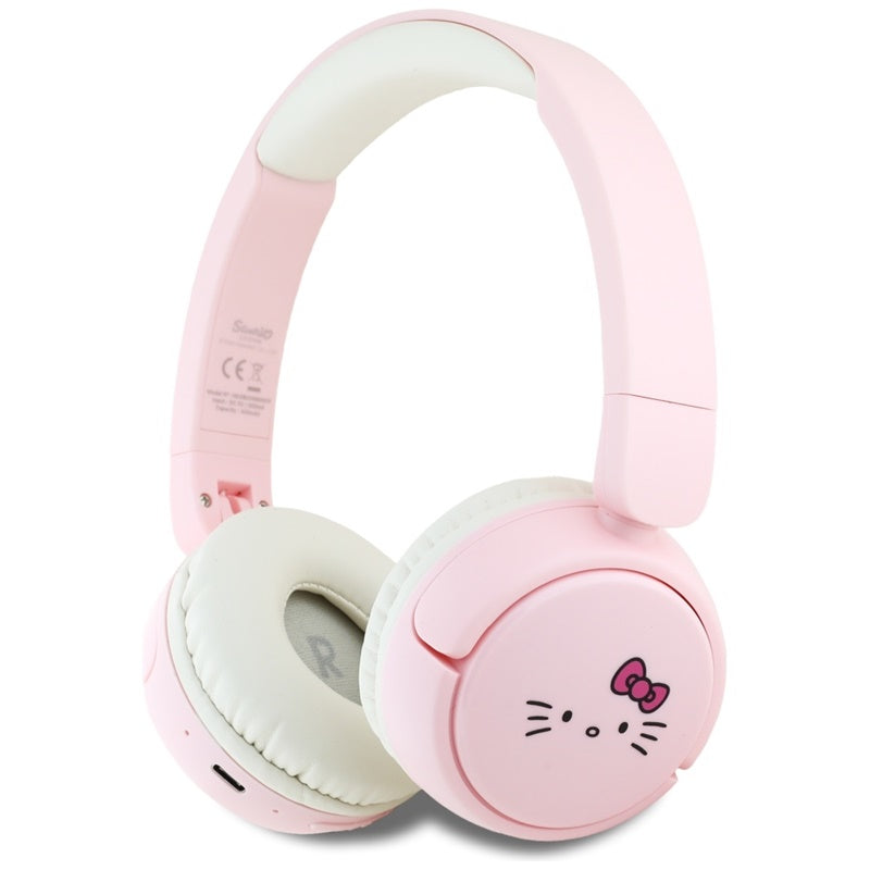Hello Kitty Face Logo - kabellose Over-Ear- Bluetooth Kopfhörer V5.3 (rosa)