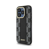 DKNY Leather Checkered Mono Pattern MagSafe - Hülle für iPhone 15 Pro (schwarz) – Produktabbildung 10