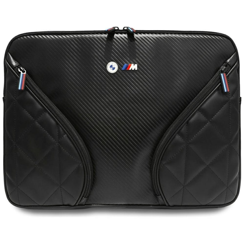 BMW Carbon Pockets & Metal Logo Sleeve - Sleeve for 16" Laptop (Schwarz)