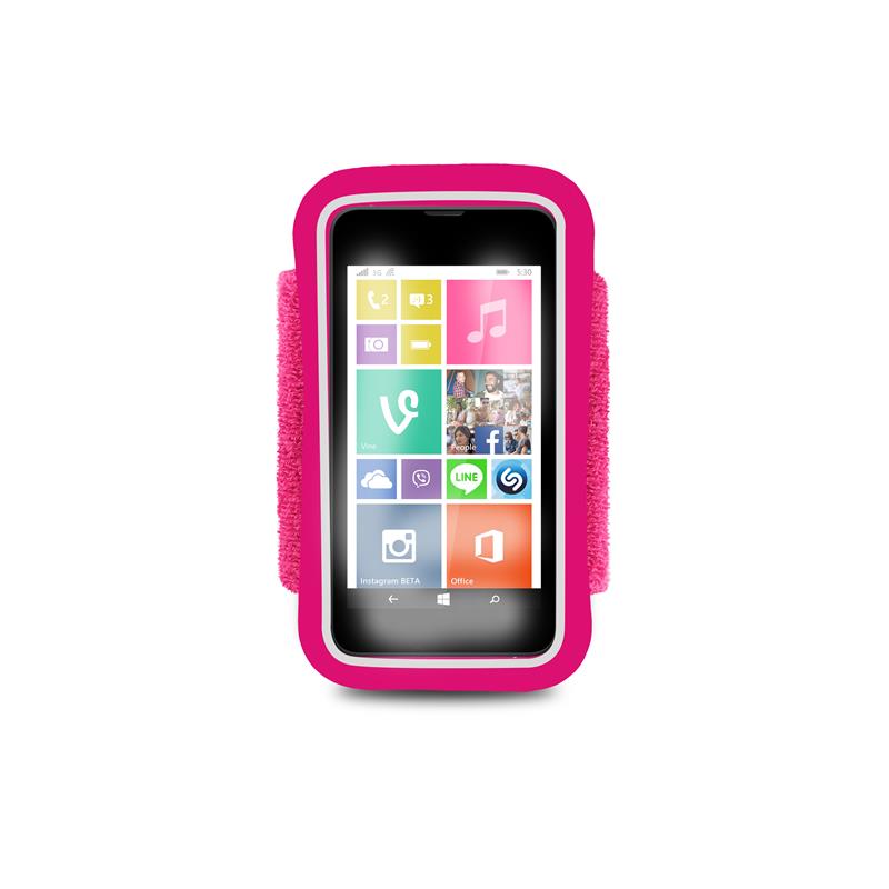 PURO Running Band - universell běžecký pásek für smartphony max 4,3" + kapsa für Schlüssel (rosa) – Produktabbildung 2