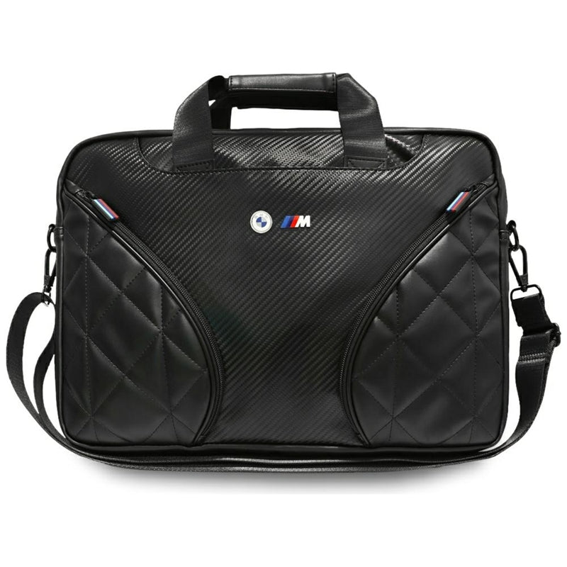 Karbonové kapsy a Metall- Logo BMW - Laptop-Tasche 16" (schwarz)