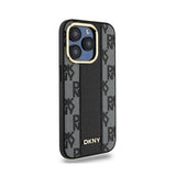 DKNY Leather Checkered Mono Pattern MagSafe - Hülle für iPhone 15 Pro (schwarz) – Produktabbildung 4
