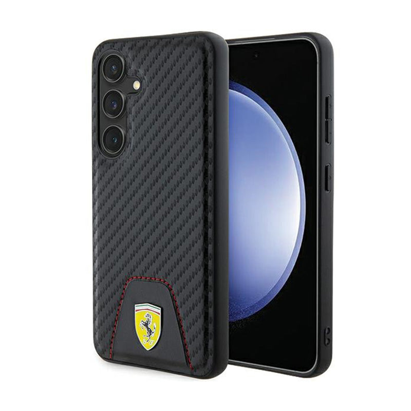 Ferrari Carbon Stitched Bottom - Hülle für Samsung Galaxy S24 (schwarz)