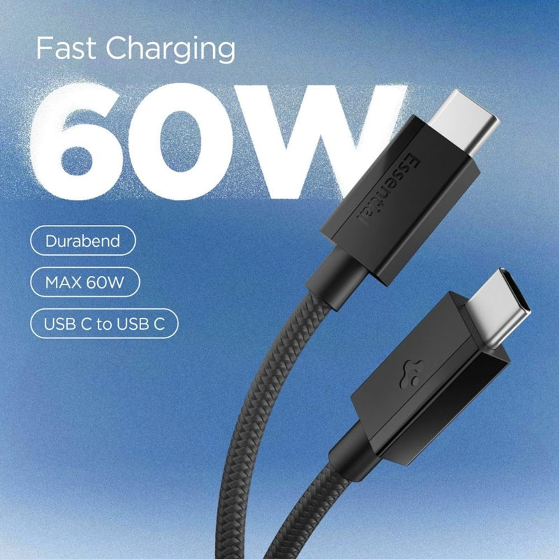 Spigen EB6015CC Essential - Kabel USB-C für USB-C 60W 1,5m (schwarz) – Produktabbildung 2