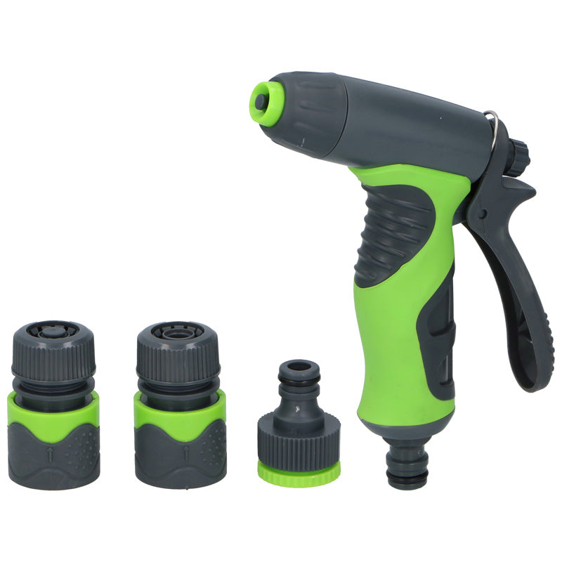 Kinzo - Zavlažovací Set für zahradu, stříkací pistole s regulací průtoku plus 1/2" spojky (4 Stk.) – Produktabbildung 2