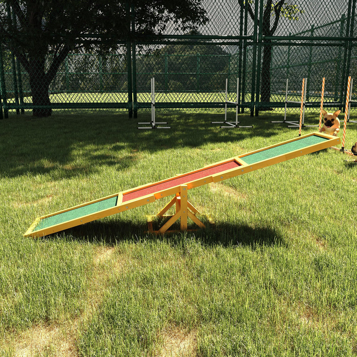 PawHut Hundewippe für Agility Training, rutschfest, bis 50 kg belastbar, 180 x 30 x 30 cm – Produktabbildung 2