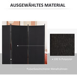 HOMCOM Raumteiler, 3-teiliger Sichtschutz, Raumtrenner mit Metallrahmen, Schwarz – Produktabbildung 5
