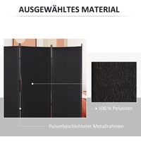 HOMCOM Raumteiler, 3-teiliger Sichtschutz, Raumtrenner mit Metallrahmen, Schwarz – Produktabbildung 5