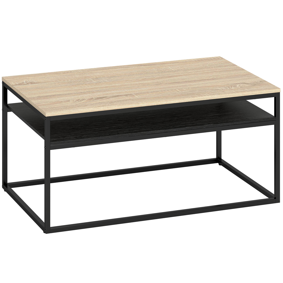 HOMCOM Couchtisch mit Ablage, moderner Industriestil, Wohnzimmertisch für Wohnzimmer, Schlafzimmer, 100 x