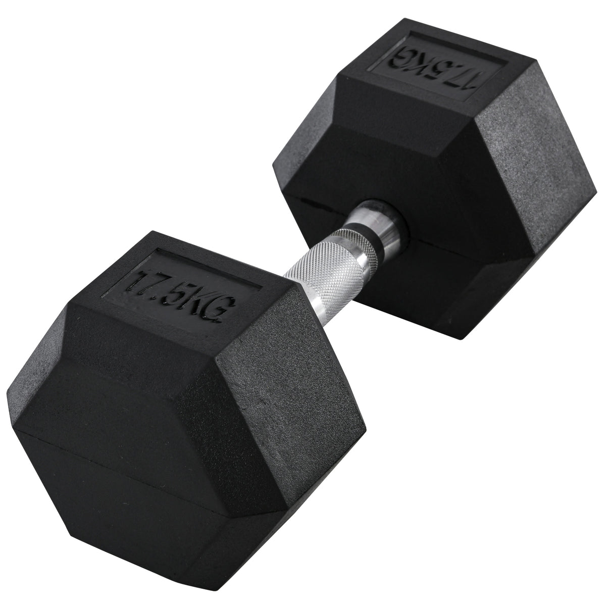 HOMCOM Kurzhantel, 17,5 kg Hantel, Hantel, Gewicht, Anti-Rutsch-Griff, Schwarz + Silber