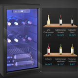 HOMCOM Weinkühlschrank 24 Flaschen, 68 Liter Kapazität, 4–16 °C Standgerät für Getränke, Bier und Wein – Produktabbildung 9