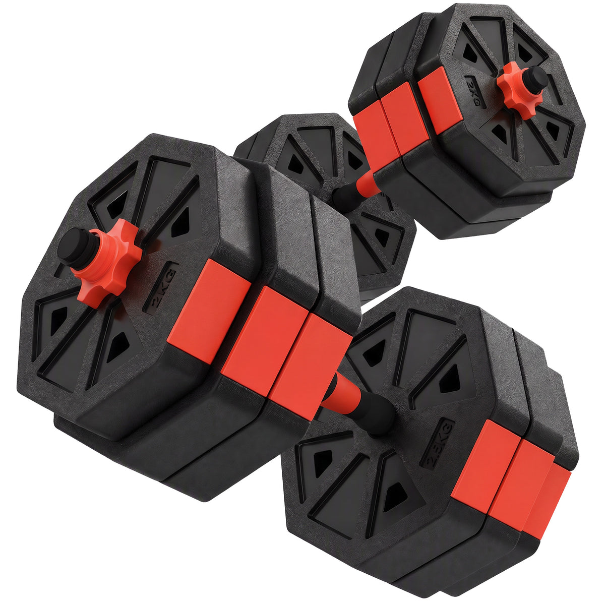 6-in-1 Hantelset Kurzhantel Set Kurzhanteln Langhanteln verstellbar 25 KG für Krafttraining Zuhause