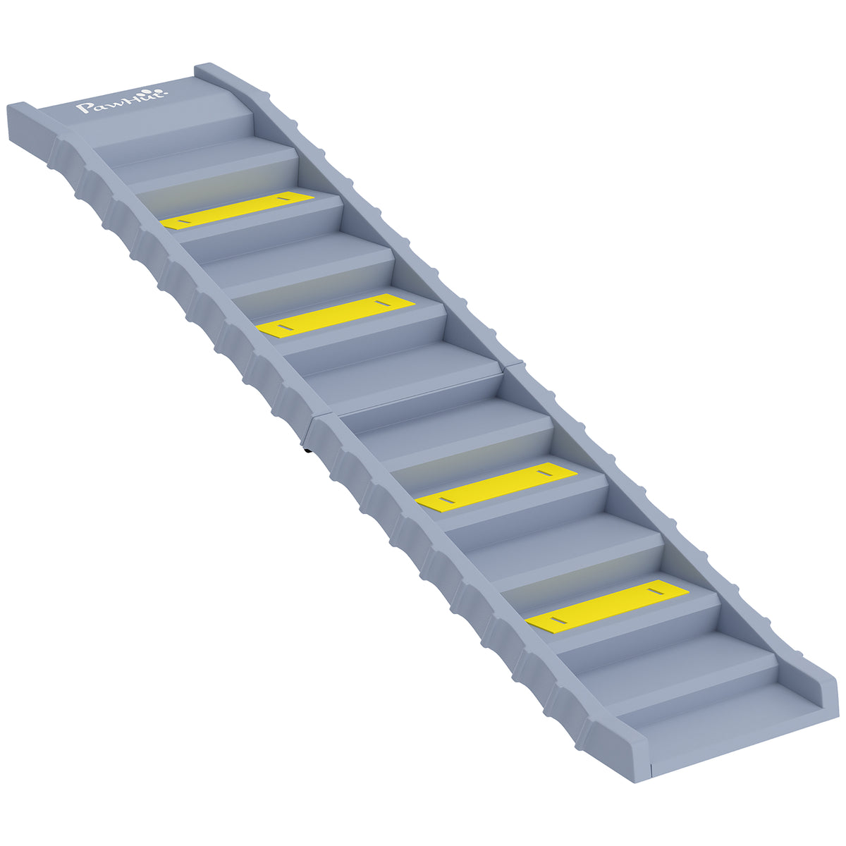 PawHut Hunderampe Auto klappbar Hundetreppe mit 10 Stufen Rutschfester Oberfläche, 154x40cm für groß Hunde