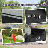 PawHut Faltbar Fahrradanhänger für Mittelgroße Hunde bis 20kg mit herunterklappbare Rampe Reflektoren – Produktabbildung 4
