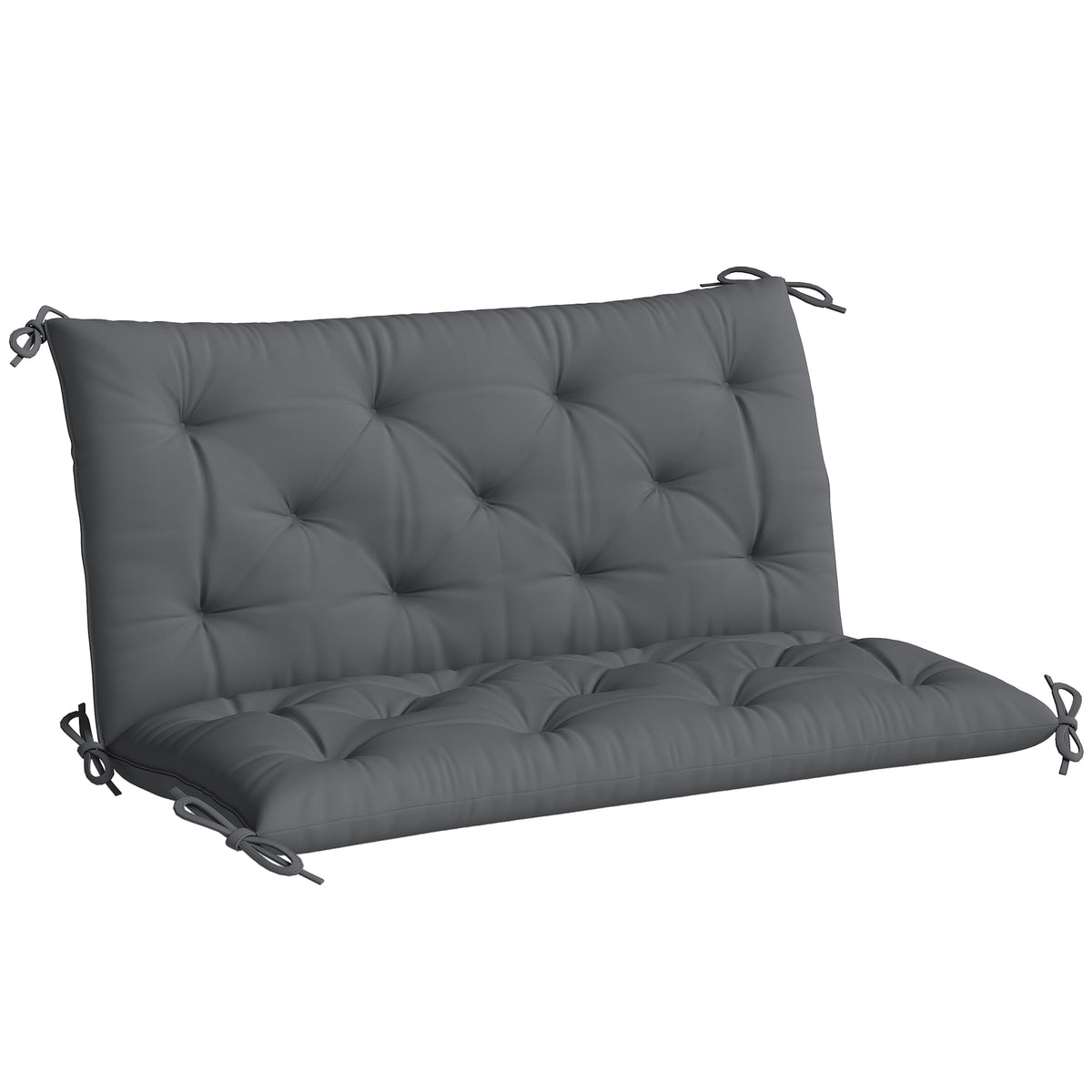 Outsunny Bankauflage wasserabweisend Sitzkissen Rückenkissen 100 x 98 x 8 cm Dunkelgrau Gartenbank