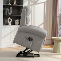 HOMCOM Massagesessel mit Aufstehhilfe, Relaxsessel, Vibrationsköpfe, mit Neigefunktion, Leinenoptik – Produktabbildung 9