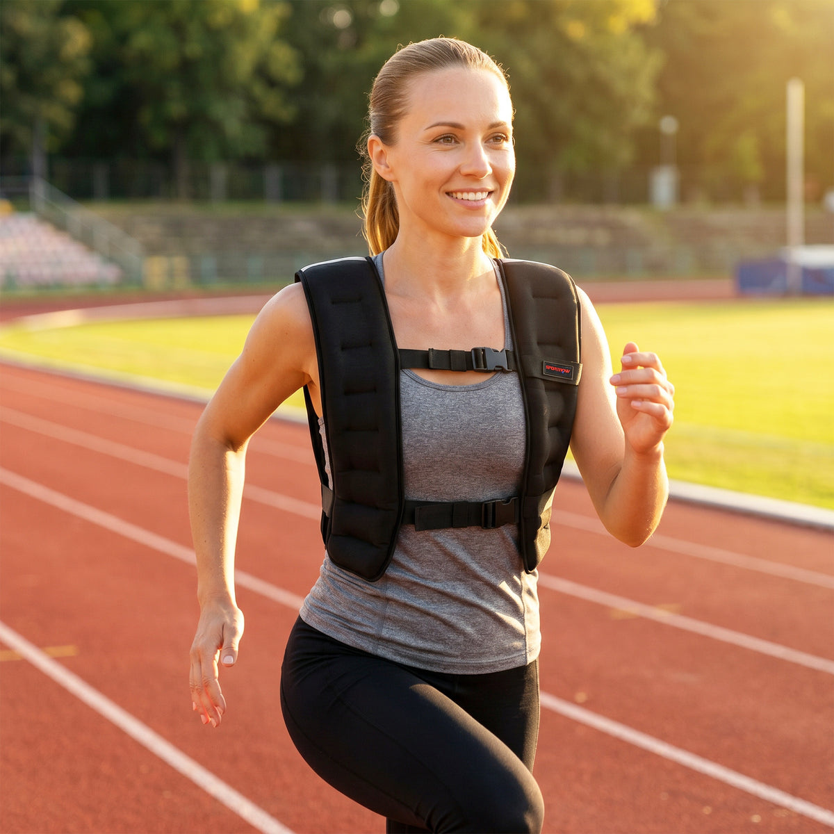 Gewichtsweste 10 KG Trainingsweste mit Reflektierenden Streifen verstellbaren Gurten Laufweste Damen – Produktabbildung 2