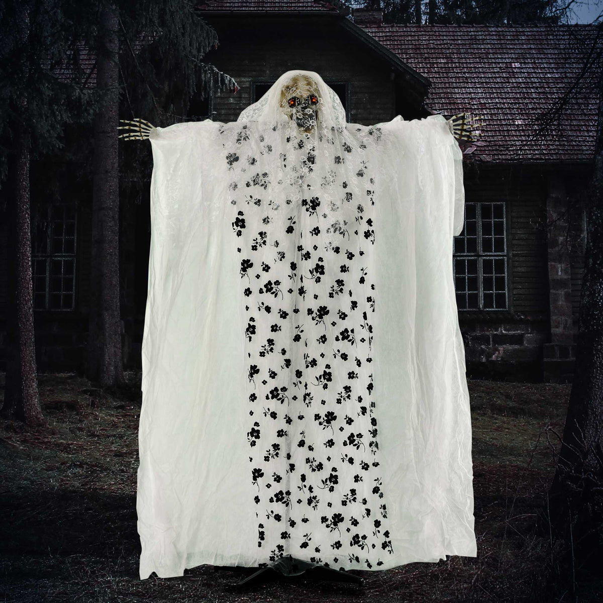 Outsunny Halloween-Dekoration Geisterbraut, Schreie & Augenleuchten, bewegungsaktiviert, 170cm groß – Produktabbildung 2