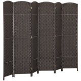 HOMCOM 6-teiliger Raumtrenner, Faltbarer Sichtschutz, Sichtschutzwand für Wohnzimmer, Schlafzimmer