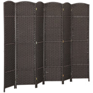 HOMCOM 6-teiliger Raumtrenner, Faltbarer Sichtschutz, Sichtschutzwand für Wohnzimmer, Schlafzimmer