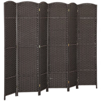 HOMCOM 6-teiliger Raumtrenner, Faltbarer Sichtschutz, Sichtschutzwand für Wohnzimmer, Schlafzimmer