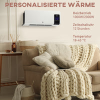 HOMCOM Elektro-Heizung, Wandmontage, Schwingfunktion, 2 Modi, Timer, LED-Anzeige, Weiß – Produktabbildung 4
