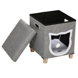 PawHut Katzenhöhle, Katzenhaus, inkl. Spielball, waschbares Kissen, 35,5 cm x 35,5 cm x 42,5 cm – Produktabbildung 10