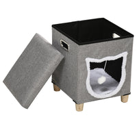PawHut Katzenhöhle, Katzenhaus, inkl. Spielball, waschbares Kissen, 35,5 cm x 35,5 cm x 42,5 cm – Produktabbildung 10