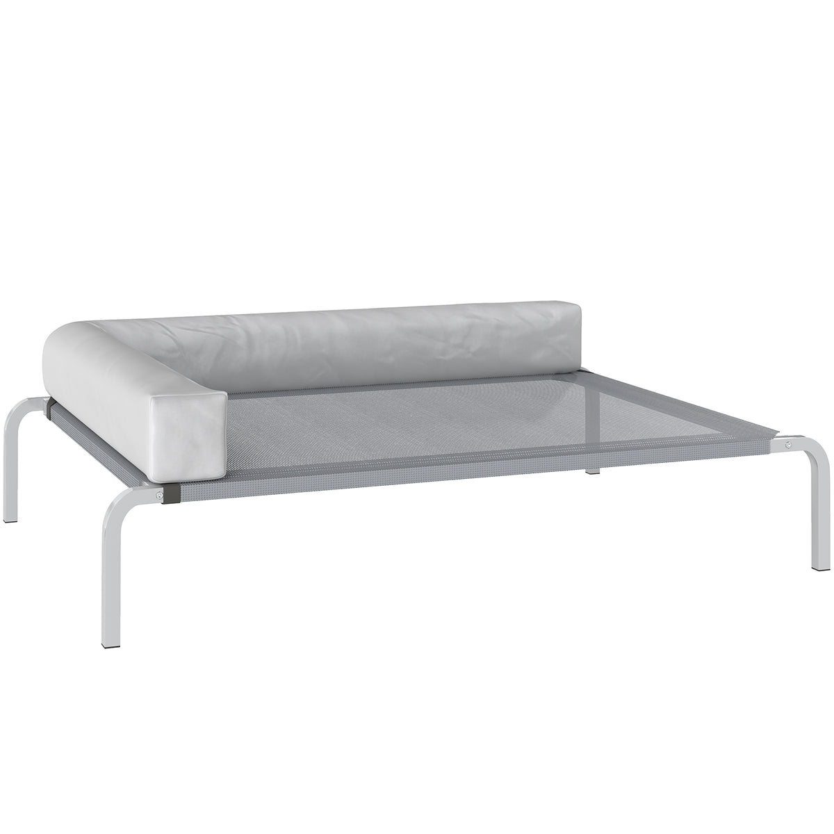 PawHut Hundeliege Outdoor, Erhöhtes Hundebett für Mittelgroße Hunde, mit L-förmige Kissen 110x75x30cm