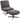 HOMCOM Sessel mit Hocker Drehbar Loungesessel mit Leinenoptik für Wohnzimmer Dunkelgrau