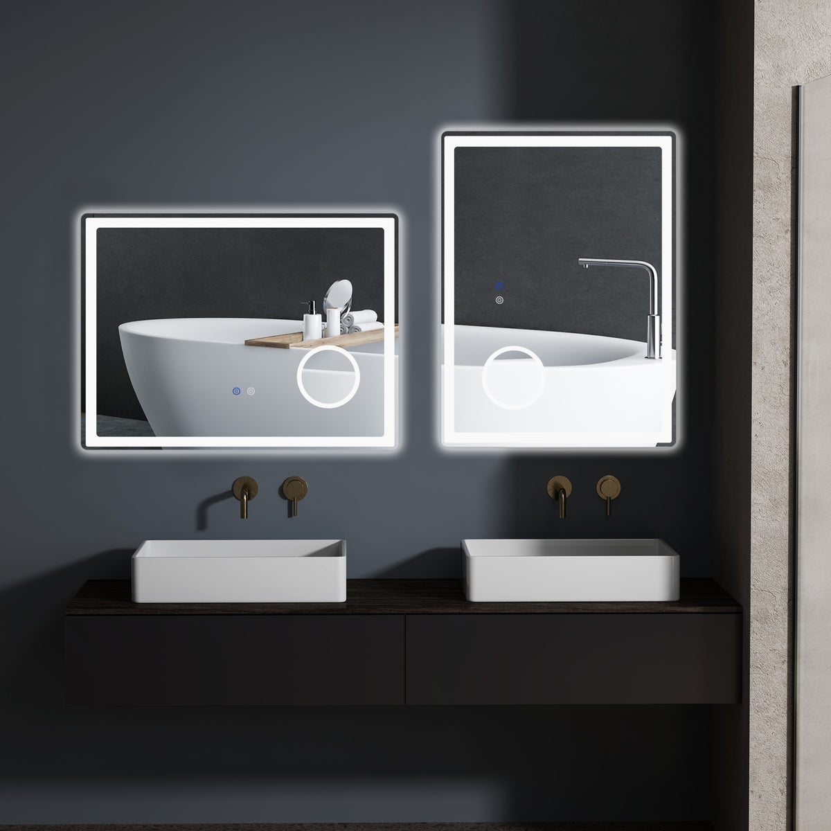KleanKin LED Badezimmerspiegel mit 3x Vergrößerung, Touch-Funktion, Memory-Funktion, kein Beschlagen, 80 – Produktabbildung 2