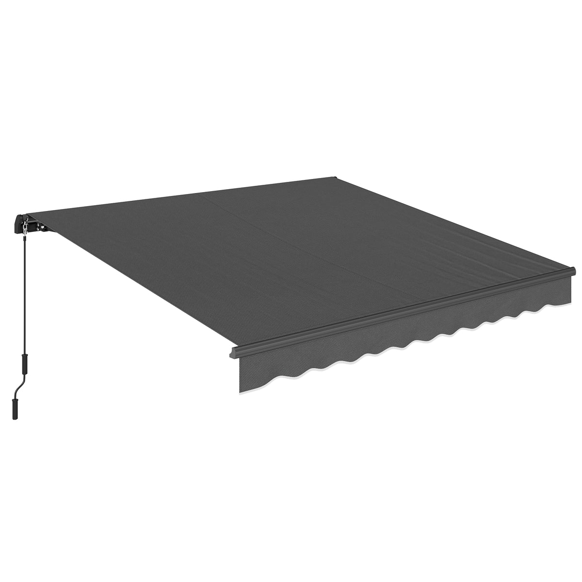 Outsunny Gelenkarmmarkise Markise 350 x 300cm Gelenkmarkise inkl Kurbel & Wandhalterung, Winkel einstellbar