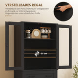 HOMCOM Küchenschrank, Buffet, Acrylfront, Schubladen, 76 x 40 x 182,5 cm, Schwarz – Produktabbildung 6